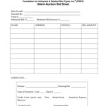 Printable Silent Auction Bid Sheet Template