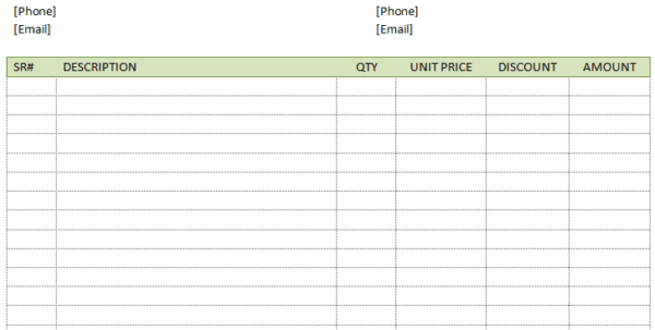 Invoice Template Word Doc Spreadsheet Templates for Busines Bill ...