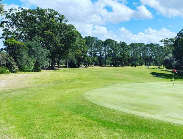 A sunny day view of a hole at Forster Tuncurry Golf Club.