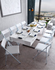 Box-Coffee-table-in-glossy-white-with-nano-chairs-surrounding-it-in-white