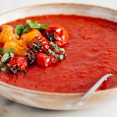 Salsa de tomate cherry asado