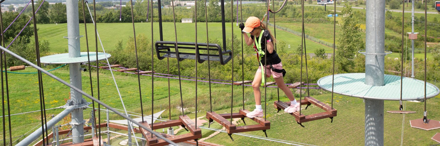 RYZE Adventure Park has an adventure tower with more than 100 obstacles.