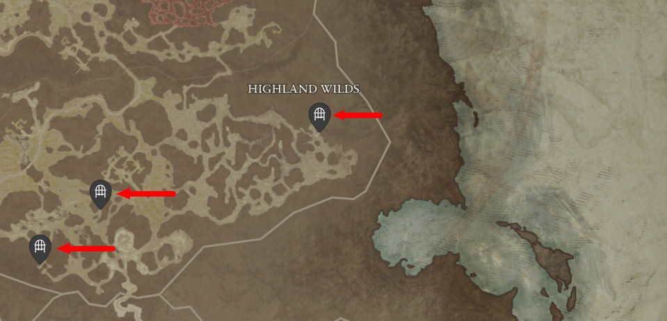 highland wilds dungeons in Diablo 4