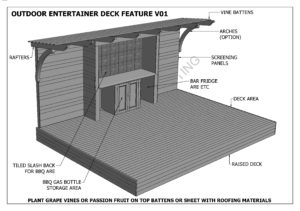 Outdoor Entertainment Deck and BBQ Pergola Patio V01