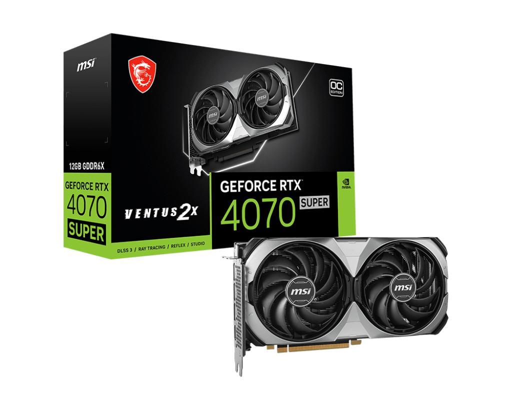 MSI Ventus 2X OC GeForce RTX 4070 SUPER 12GB GDDR6X PCI Express 4.0 ATX Video Card RTX 4070 SUPER 12G VENTUS 2X OC , RTX 4070 SUPER 2X OC 12GB