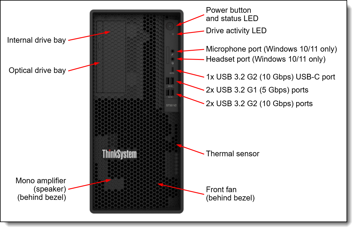 Lenovo ThinkSystem ST50 V2 Tower Server Intel Xeon E-2324G 4C 65W 3.1GHz 16 GB RAM Model 4TB HDD 7D8JA02YEA Lenovo ThinkSystem ST50 V2 Tower Server