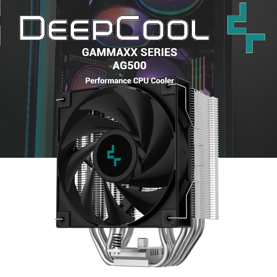 R-AG500-BKNNMN-G AG500 CPU Air Cooler 240W Heat Dissipation DeepCool AG500 CPU Air Cooler 240W Heat Dissipation Performance : 120mm PWM fan 300 to 1850 RPM 67.88 CFM ; 8 Offset HeatPipes , Densely Stacked Aluminum Fins With Checkboard Aesthetic , Supports INTEL & AMD  