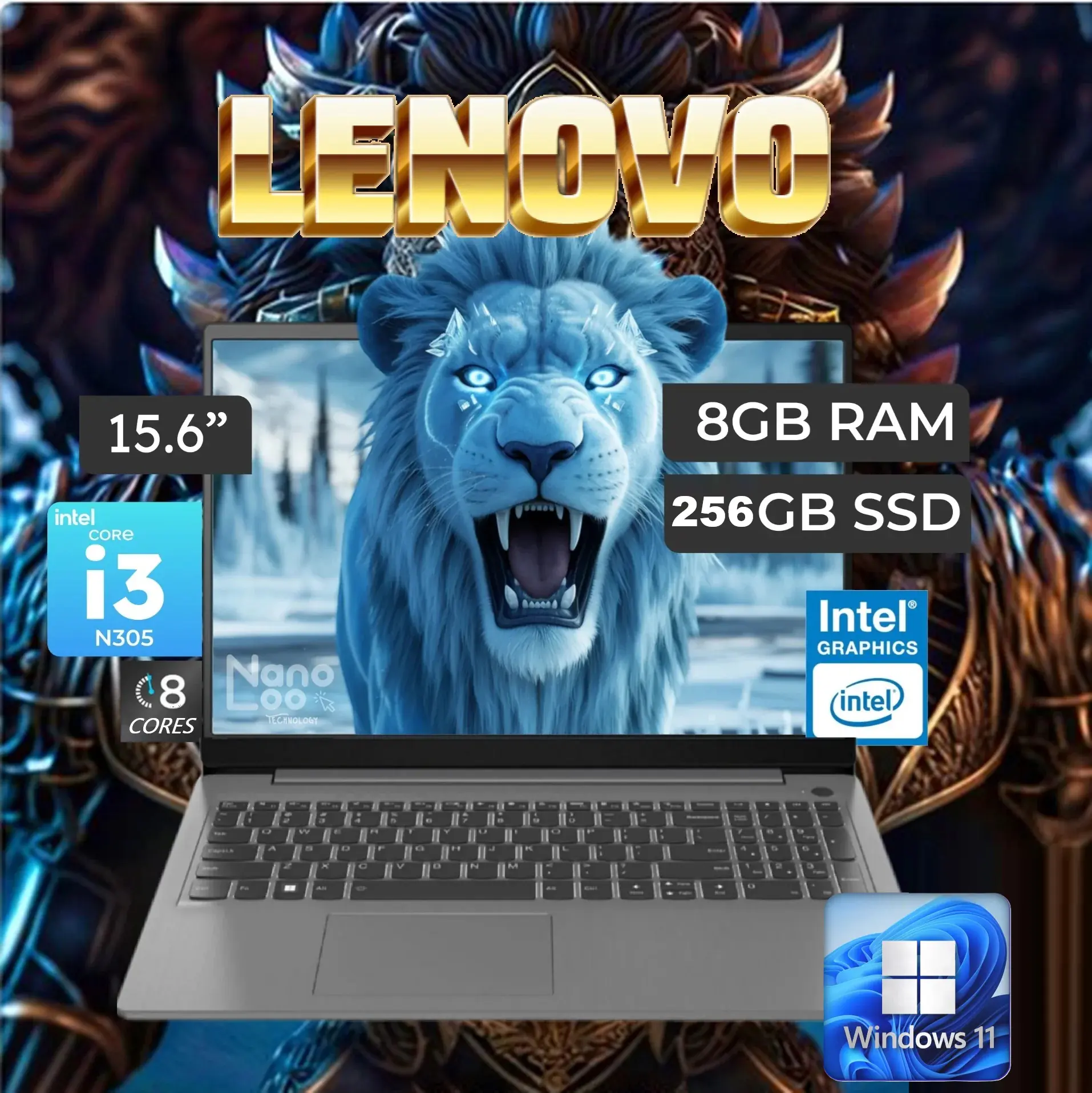 82XB008LUS IdeaPad Slim Core i3-N305 8GB RAM Windows 11  Lenovo IdeaPad Slim 3 15IAN8 Intel® Core™ i3-N305 | 8GB DDR5 RAM ; 256GB SSD NVMe® | Intel® UHD Graphics | 15.6" FHD TN Display | Windows® 11 Home in S mode | Arctic Grey