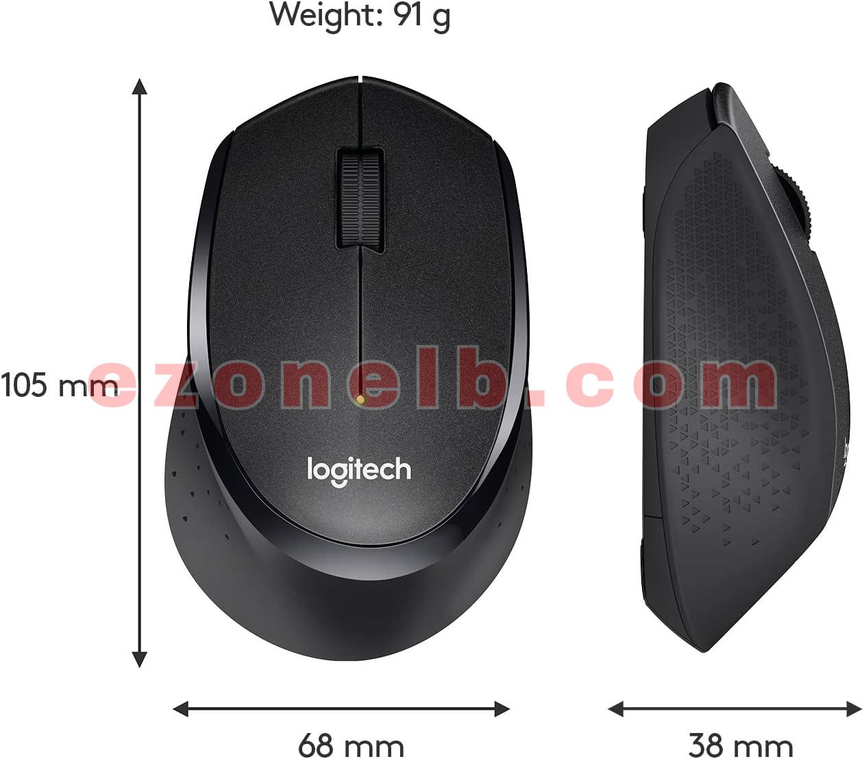 Logitech M330 SILENT PLUS Wireless Mouse, 2.4GHz with USB  Receiver, 1000 DPI Optical Tracking, Ultra-long Battery Life, Compatible with PC, Mac, Laptop, Chromebook - Black