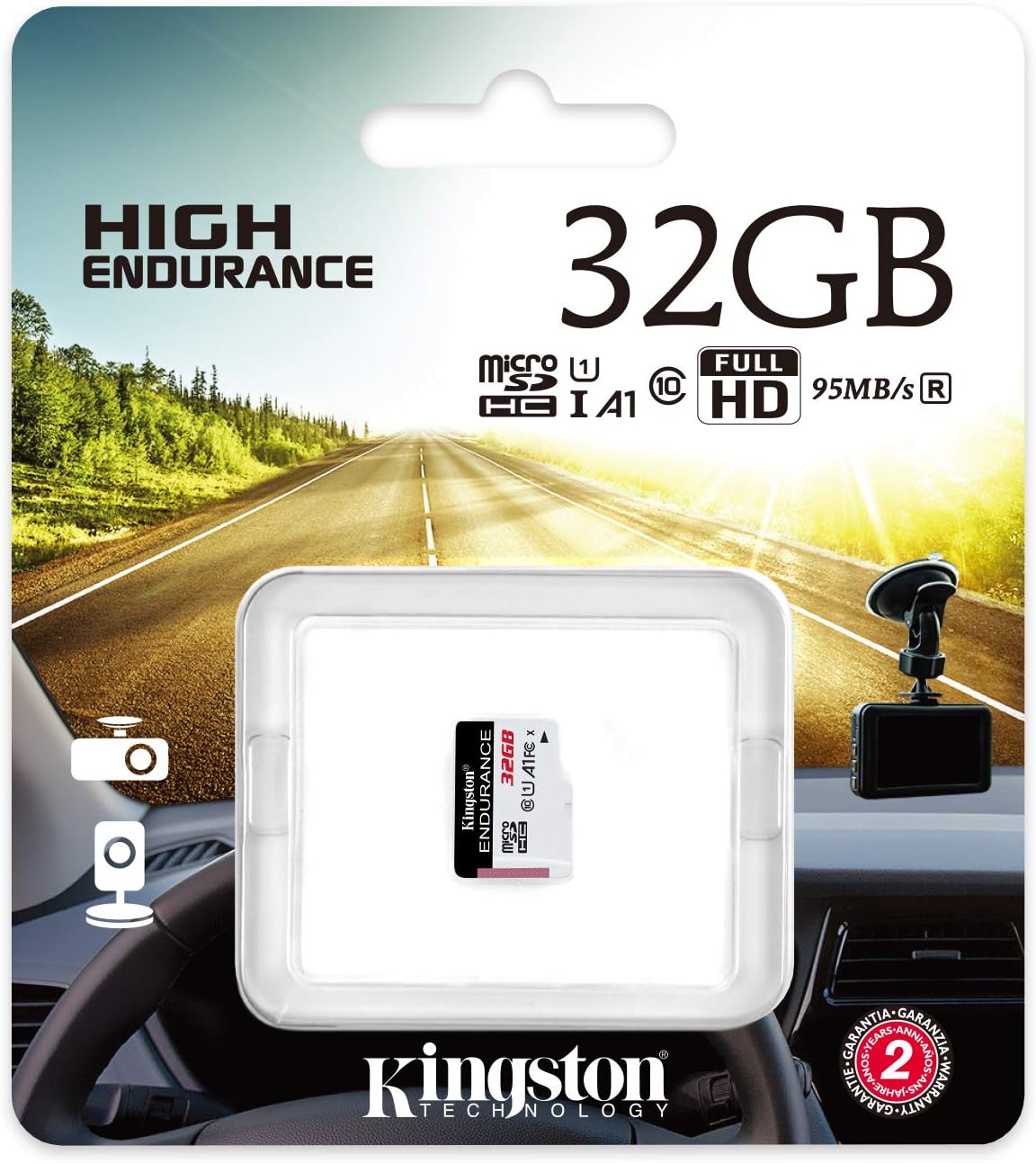 Kingston High Endurance 32GB MicroSD Card High Performance, 1080P, Full HD, Up to 95MB/S Read, (SDCE/32GB)