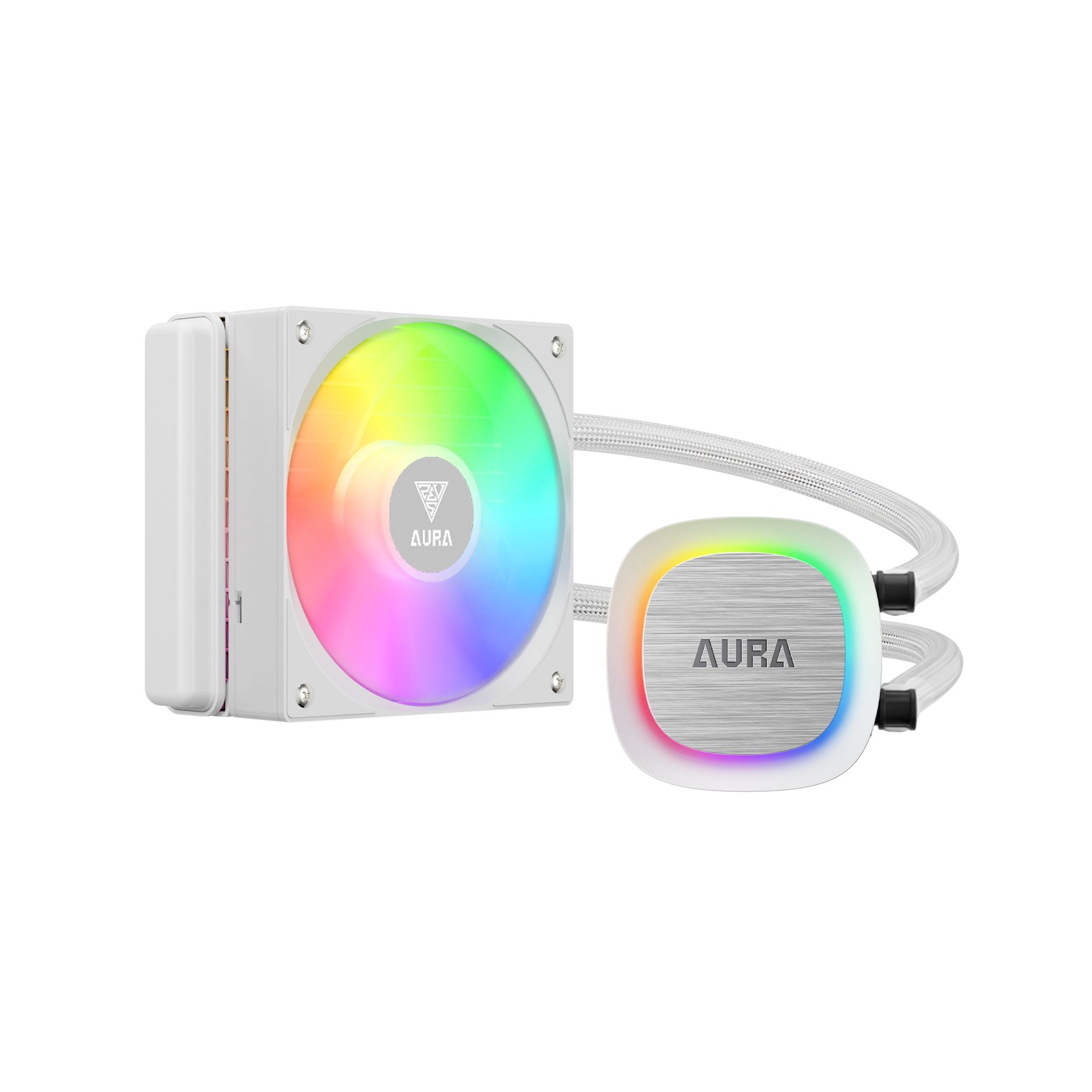 Gamdias Aura GL-120 | Liquid CPU Cooler | RGB Stream Lighting | Hydraulic Bearing PWM Fan | COMPATIBLE INTEL & RYZRN | Pump up to 2700 RPM - WHITE