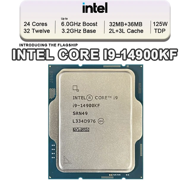 CPU Intel Core i9-14900KF Processor TRAY Intel Core i9-14900KF CPU Processor TRAY Intel® Core™ i9-14900KF  Gaming Desktop Processor 24 cores (8 P-cores + 16 E-cores) - Unlocked-TRAY