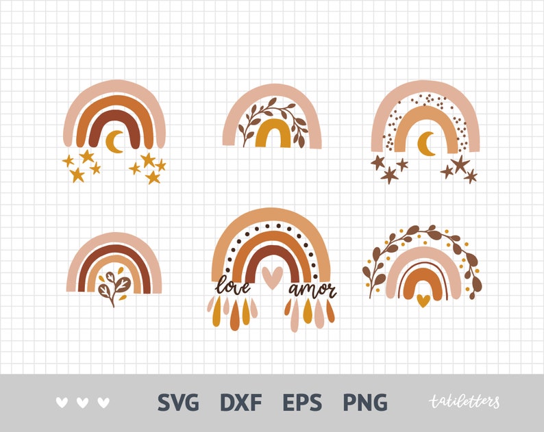 Download Boho Rainbow svg files for cricut Rainbow clipart Boho svg ...