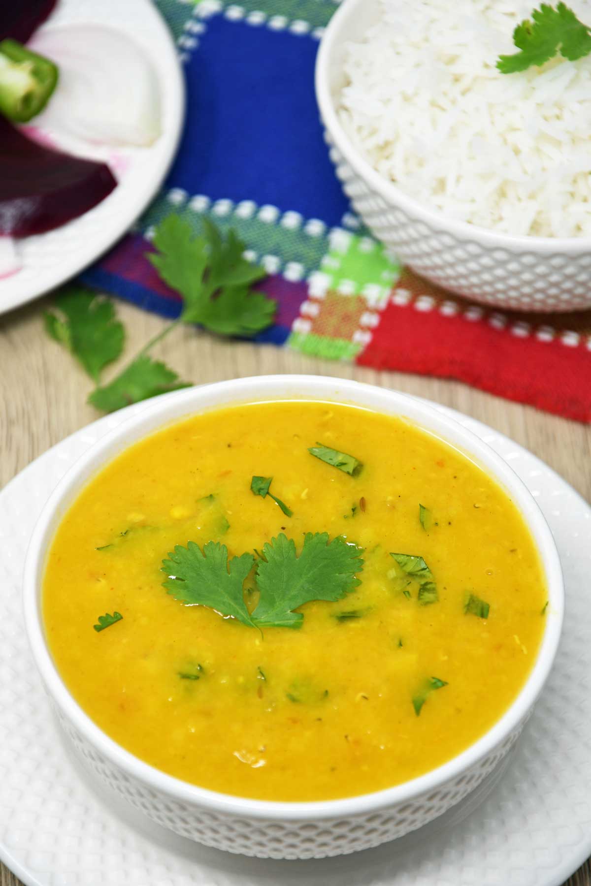 Masoor Dal served in a bowl.