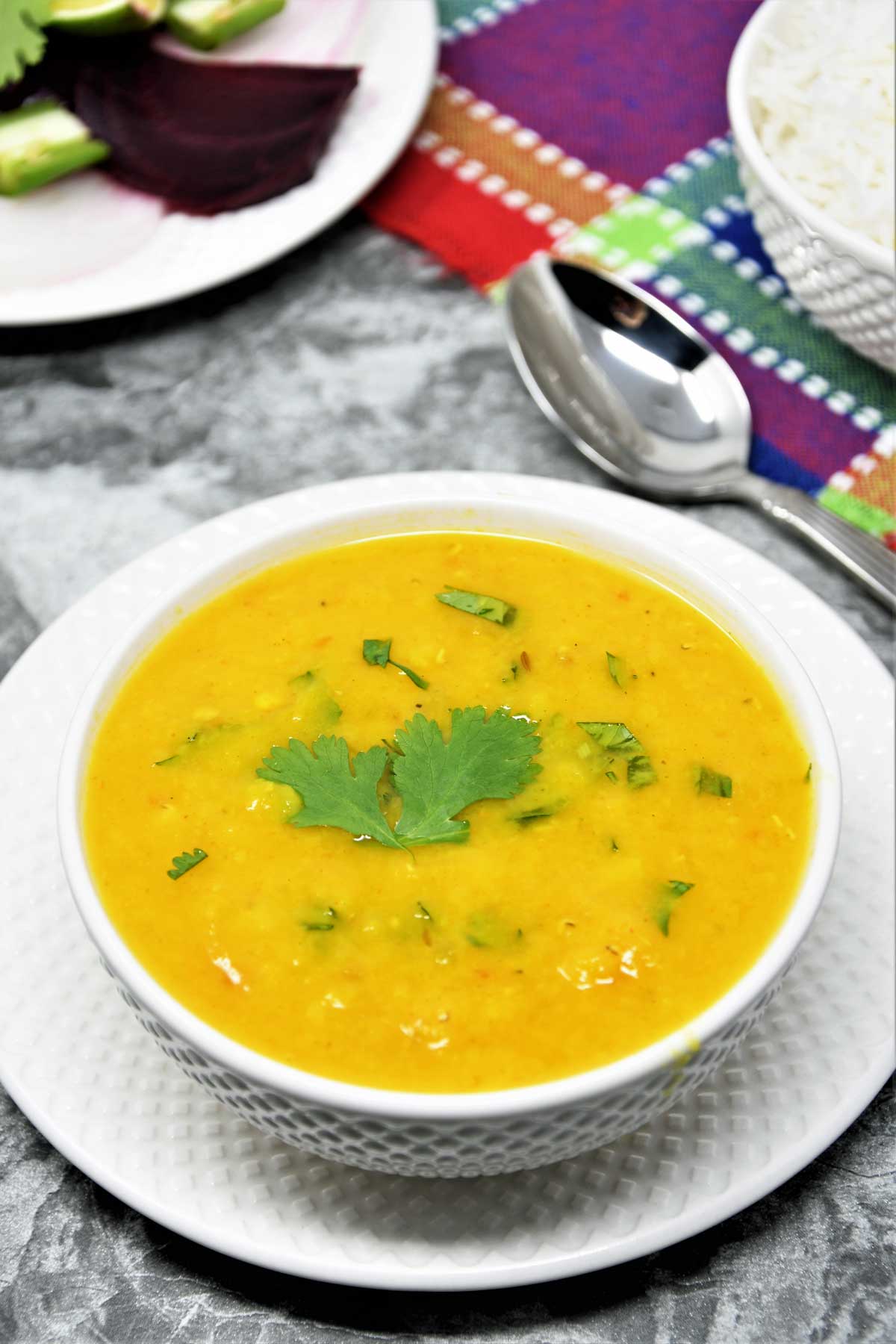 Masoor Dal served in a bowl.