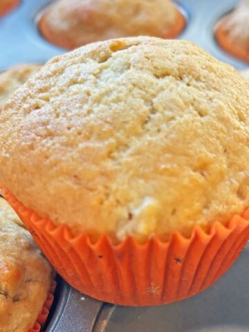 Walnut banana muffins.