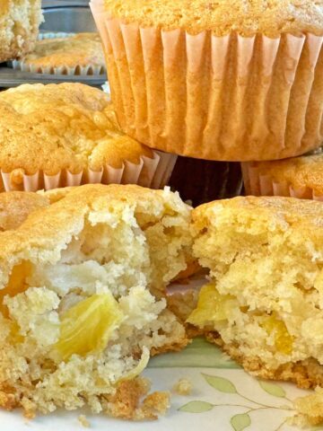 Pineapple muffins on a cheese board.