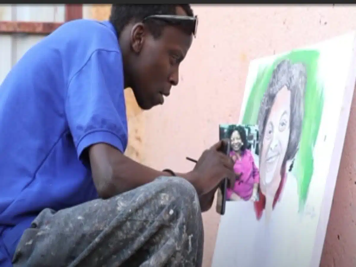 Visually impaired Rwandan man finds vision with art