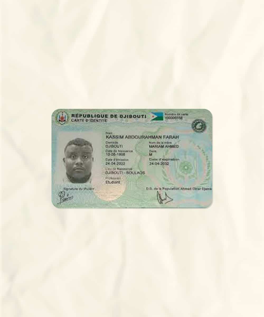 Djibouti National ID Card Fake Template | download fake | Fakesample