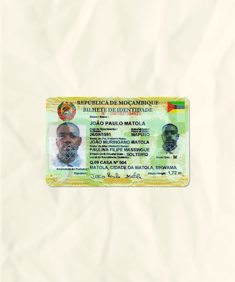 Mozambique National ID Card Fake Template | download fake | Fakesample