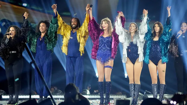 Taylor Swift and her back-up dancers take the final bow of the Eras tour on December 8, 2024, after 2 years of traveling around the world. Photo Courtesy of Fox Business.