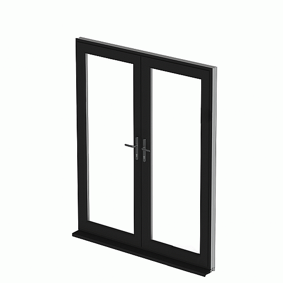 French Doors uPVC - A-Rated Made to Measure - Black-Brown