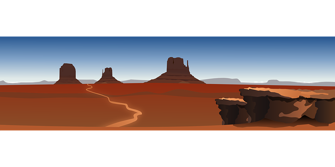 A Long Shot Of A Desert