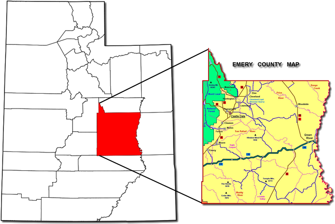 A Map Of The State Of Utah