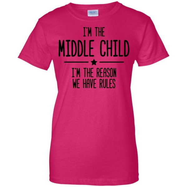 middle child womens t shirt - lady t shirt - pink heliconia