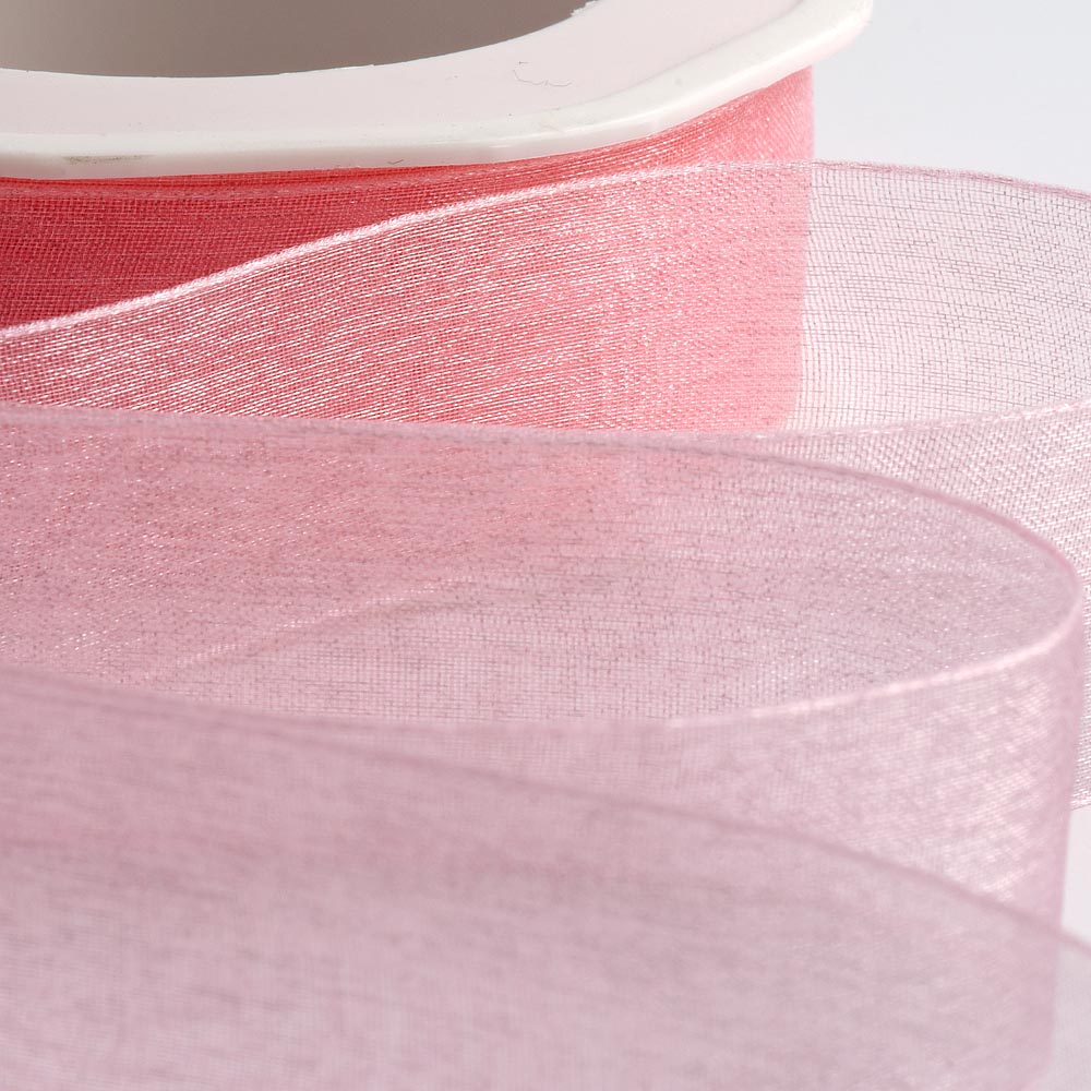 7mm Pink Organza Ribbon 50M