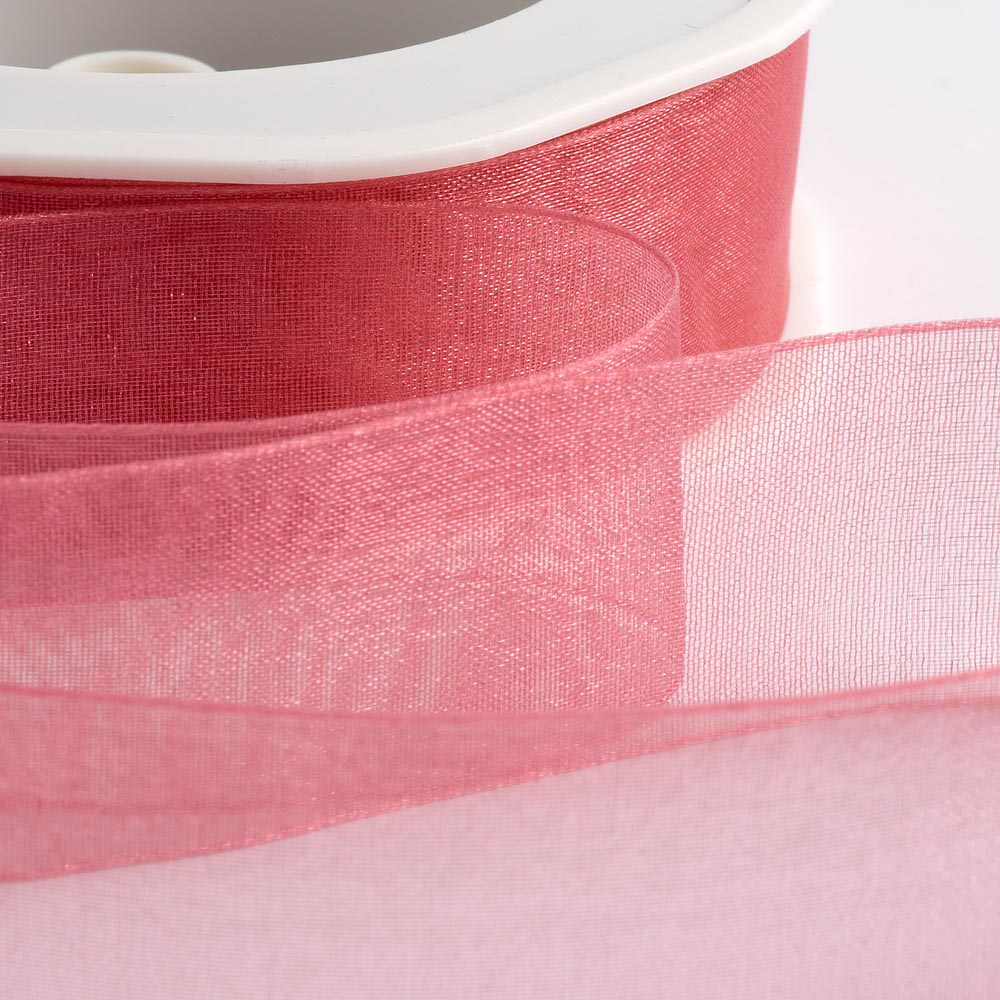 7mm Rose Pink Organza Ribbon 50M