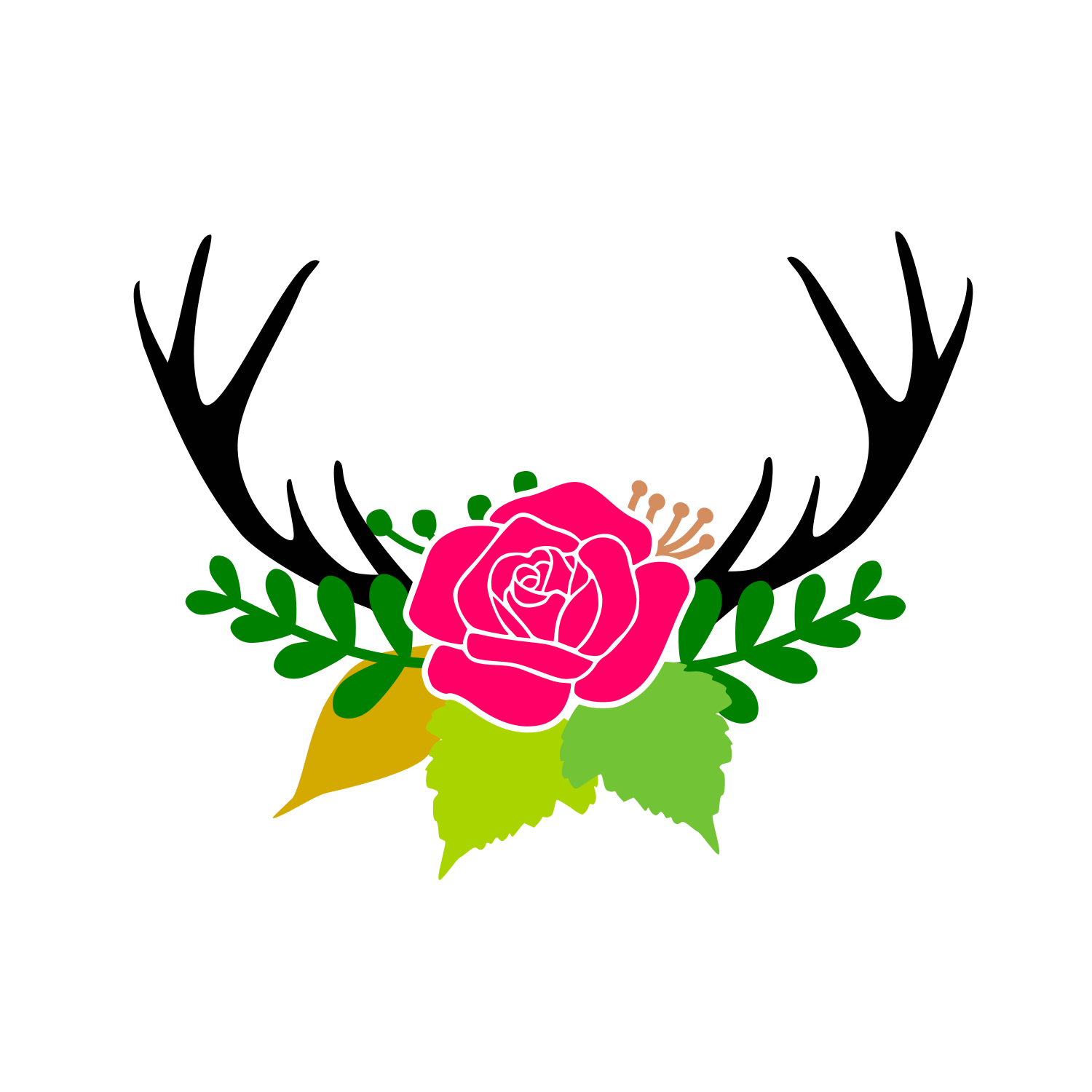 Download Deer floral antler svg