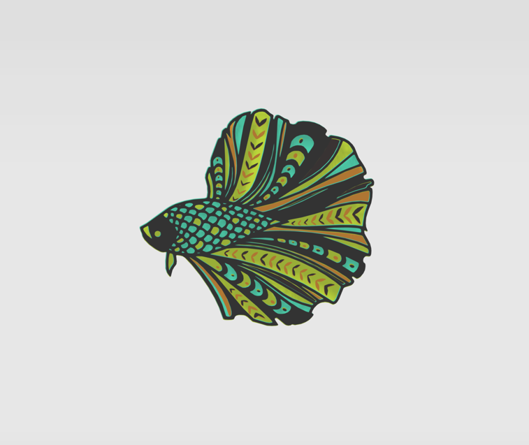 STL file wall decor 3d betta fish mandala 🐠・3D print model to download ...