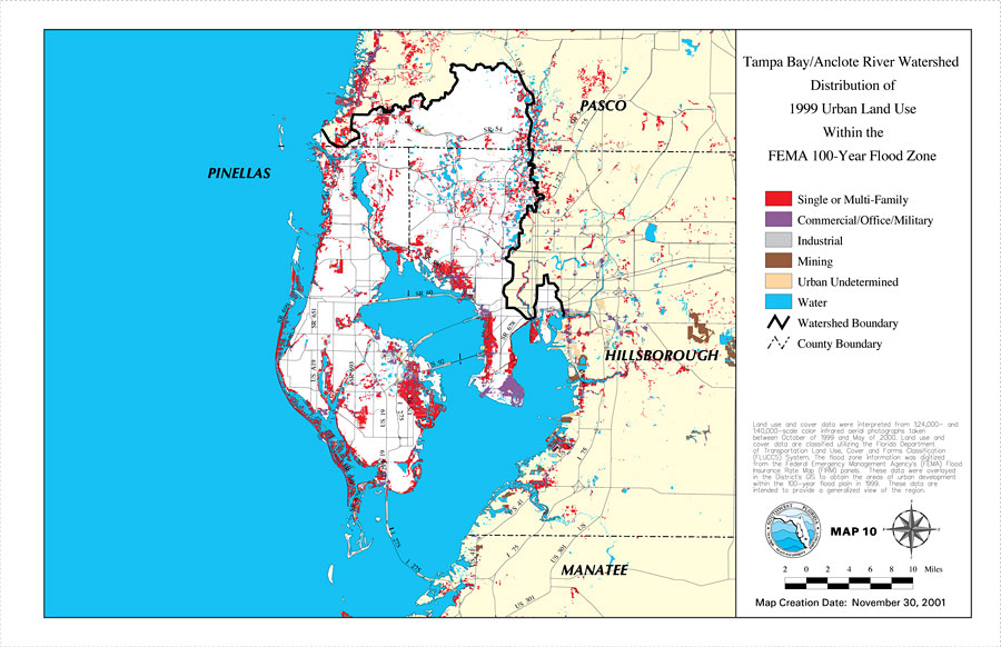 Tampa Bay/Anclote River Watershed Distribution of 1999 Urban Land Use ...