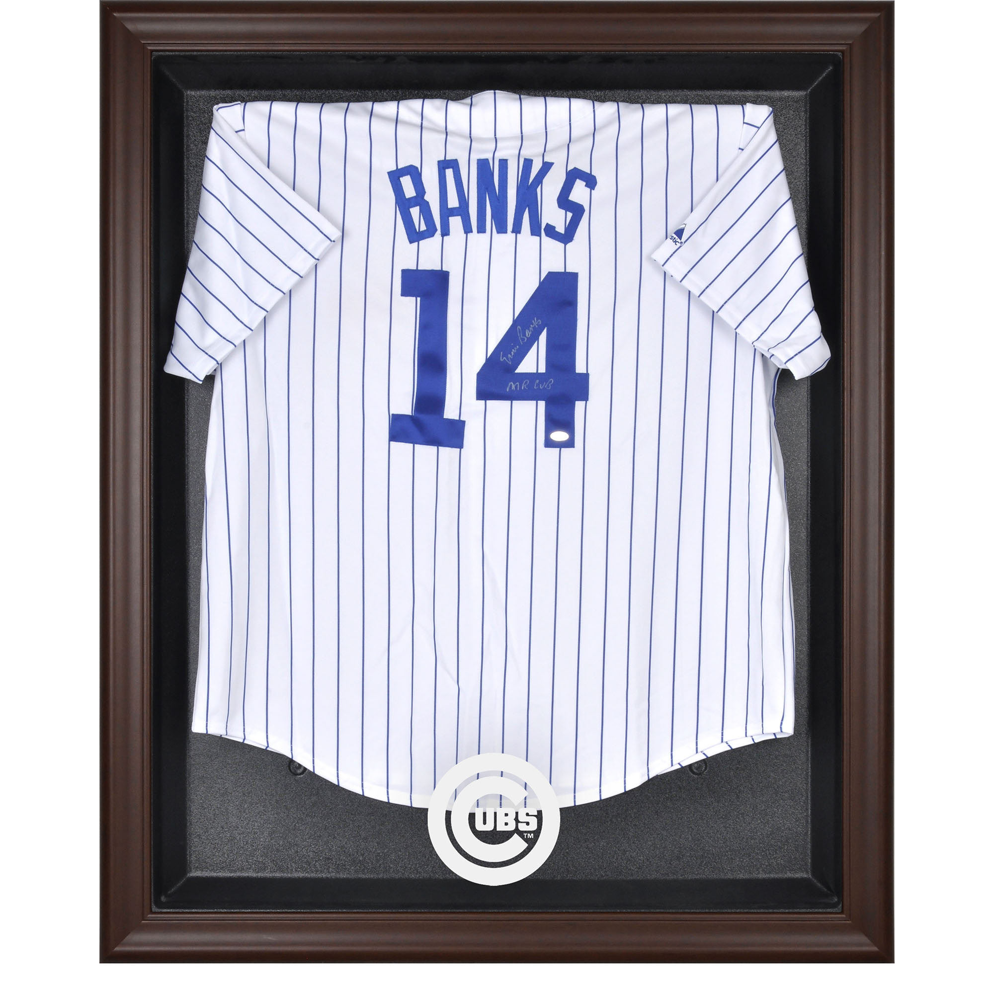 Chicago Cubs Brown Framed Logo Jersey Display Case