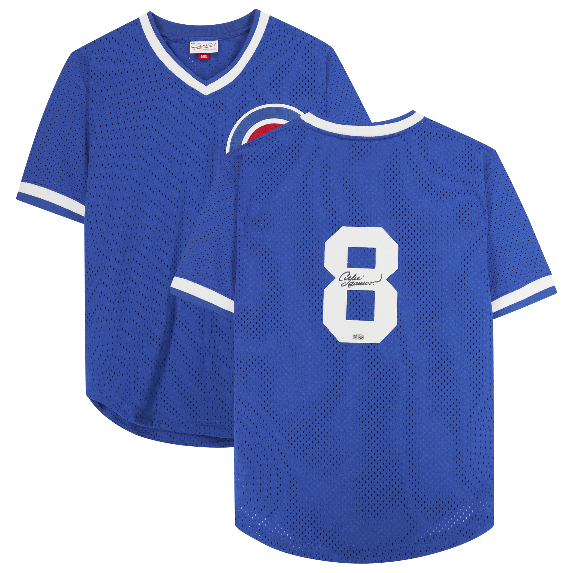 Andre Dawson Royal Chicago Cubs Autographed Mitchell & Ness Replica Jersey