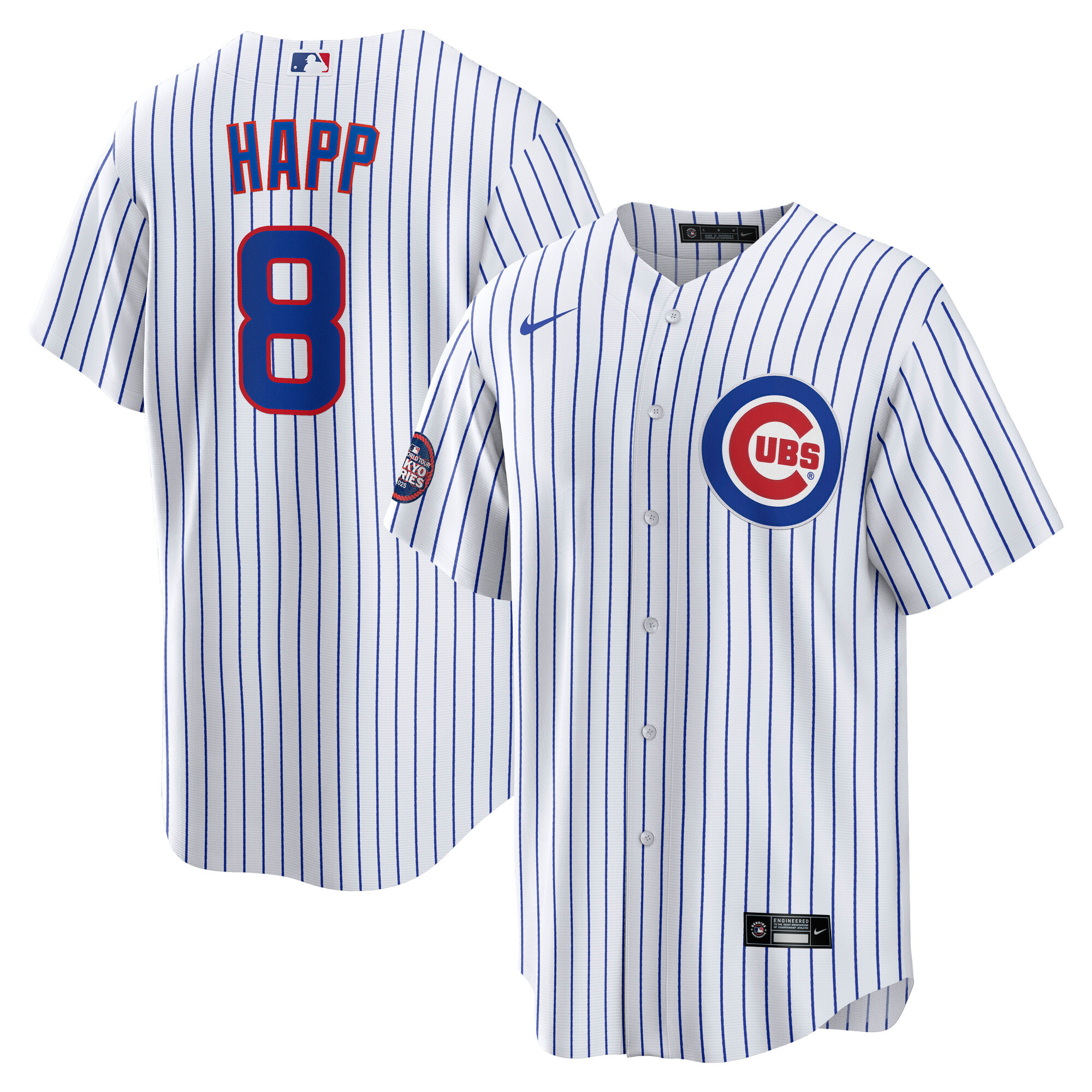 Men's  Nike Ian Happ White Chicago Cubs 2025 MLB World Tour: Tokyo Series Home Replica Player Jersey