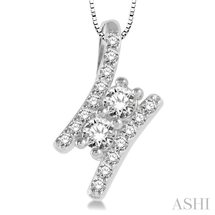 2 Stone Diamond Pendant - 661L1FEADFHPDWG – Feldsteins Jewelers