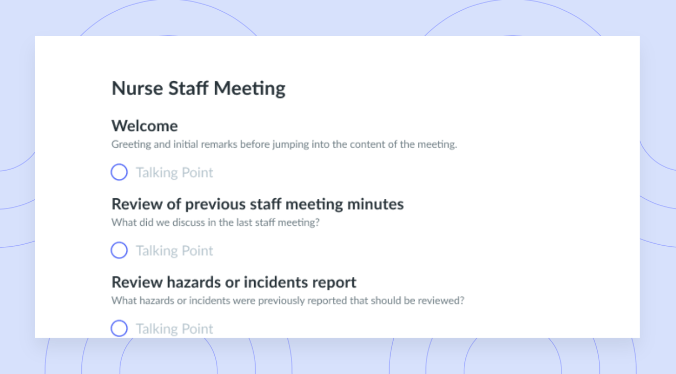 Nurse Staff Meeting Template