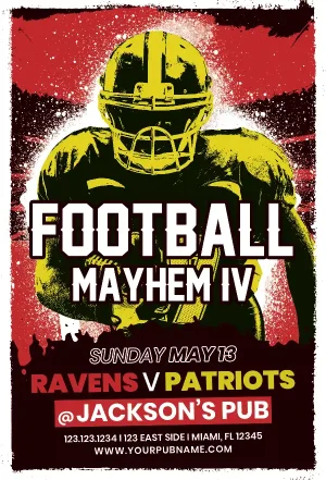 Free Football Mayhem Flyer Template