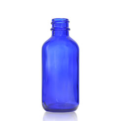 2 oz Boston Round Cobalt Blue Glass Bottle with 20-400 Neck Finish