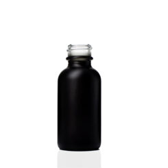 1 oz Boston Round Glass Matte Black Bottle with 20-400 Neck Finish