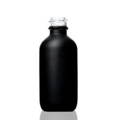 2 oz Boston Round Matte Black Glass Bottle with 20-400 Neck Finish