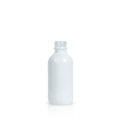 2 oz Boston Round Glass Bottle with 20-400 Neck Finish Glossy White