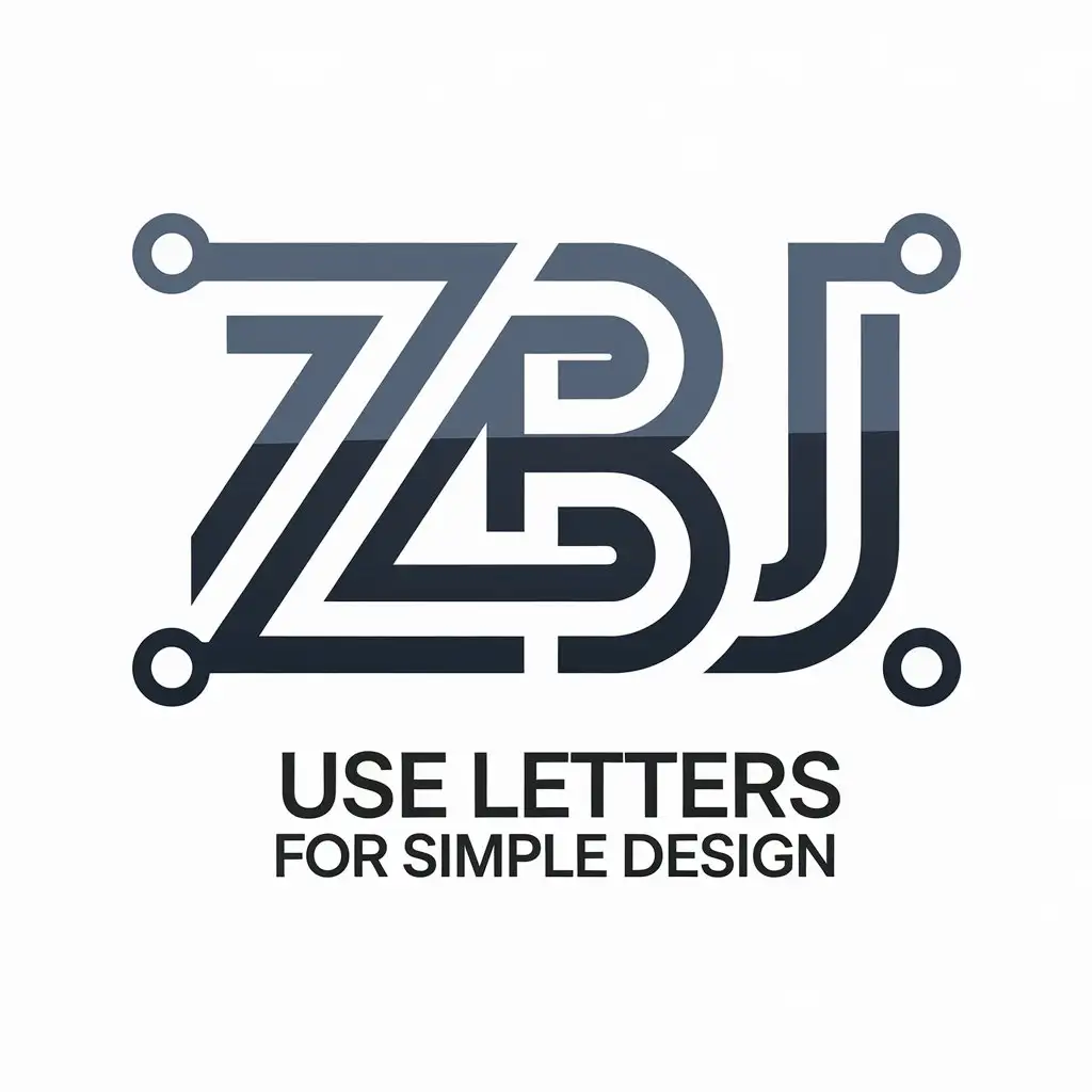 a vector logo design,with the text "Use letters for simple design", main symbol:ZBDJ,Moderate,be used in Technology industry,clear background