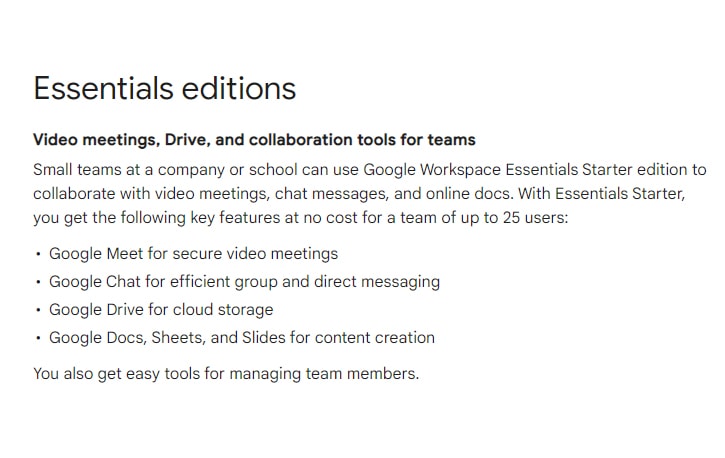 Google Workspace Essentials