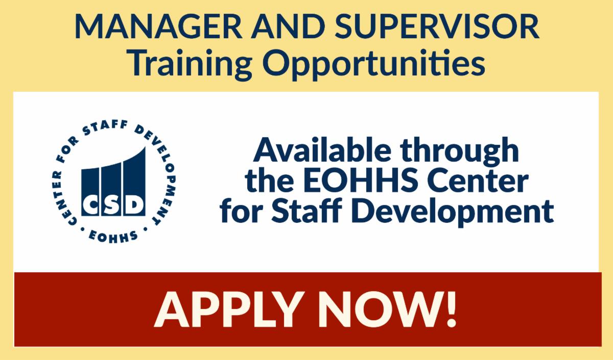 New Trainings Available Statewide for Eligible Managers and Supervisors