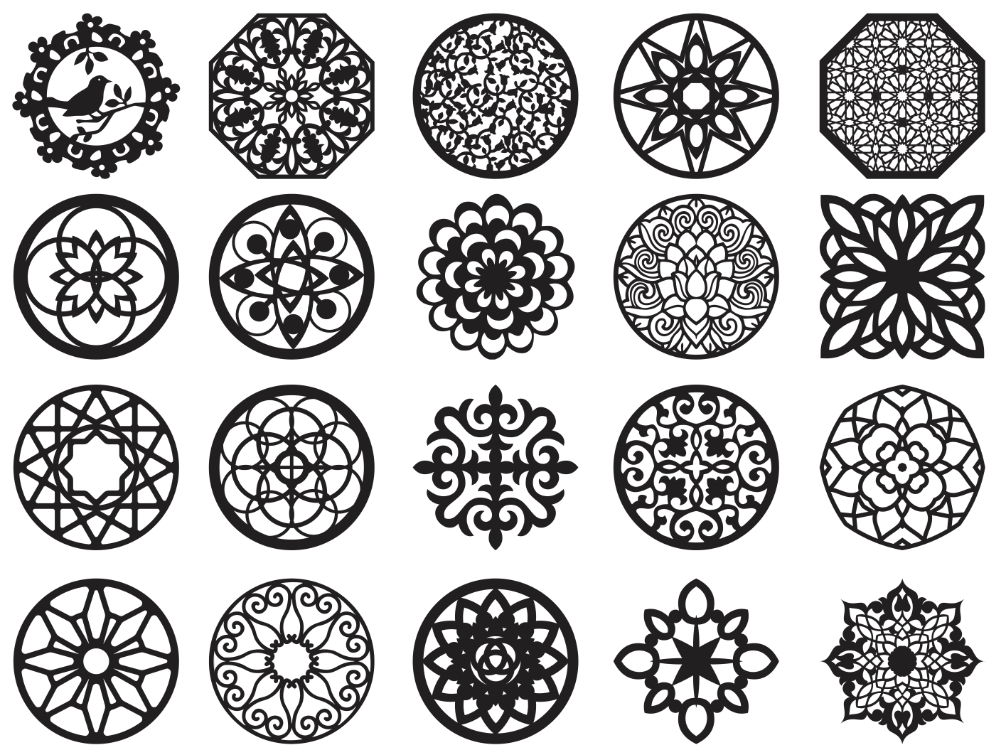 3D file Vectors Laser Cutting - 160 Fretwork Mandalas 🖼️・3D print model ...