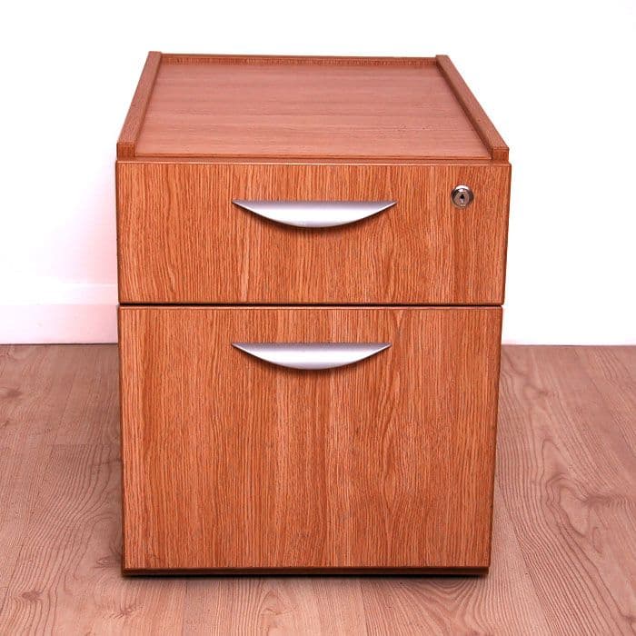 Oak Two Drawer under Desk Pedestal | under desk filing cabinet | wooden ...