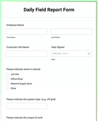 Daily Field Report Form Template | Jotform